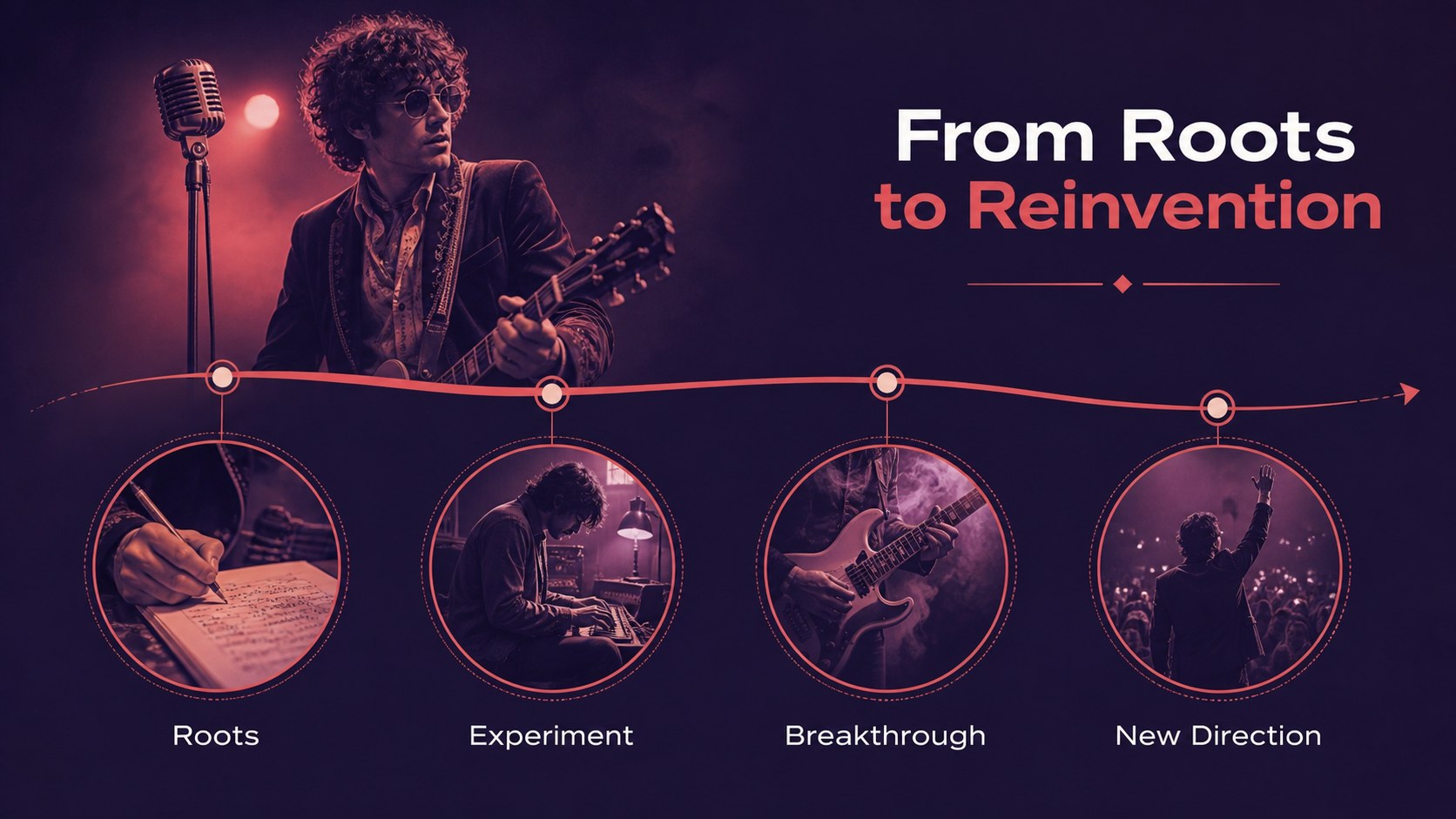 Modelo de apresentação Apresentação Musical em Vermelho e Roxo, slide 10