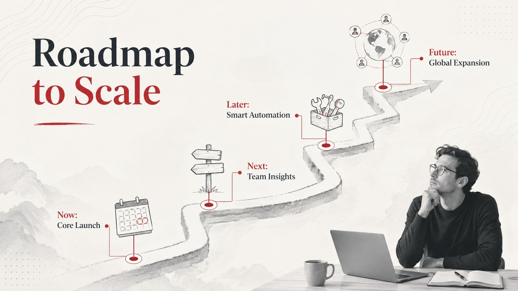 Modelo de apresentação Storyboard de Startup em Esboço Vermelho, slide 11