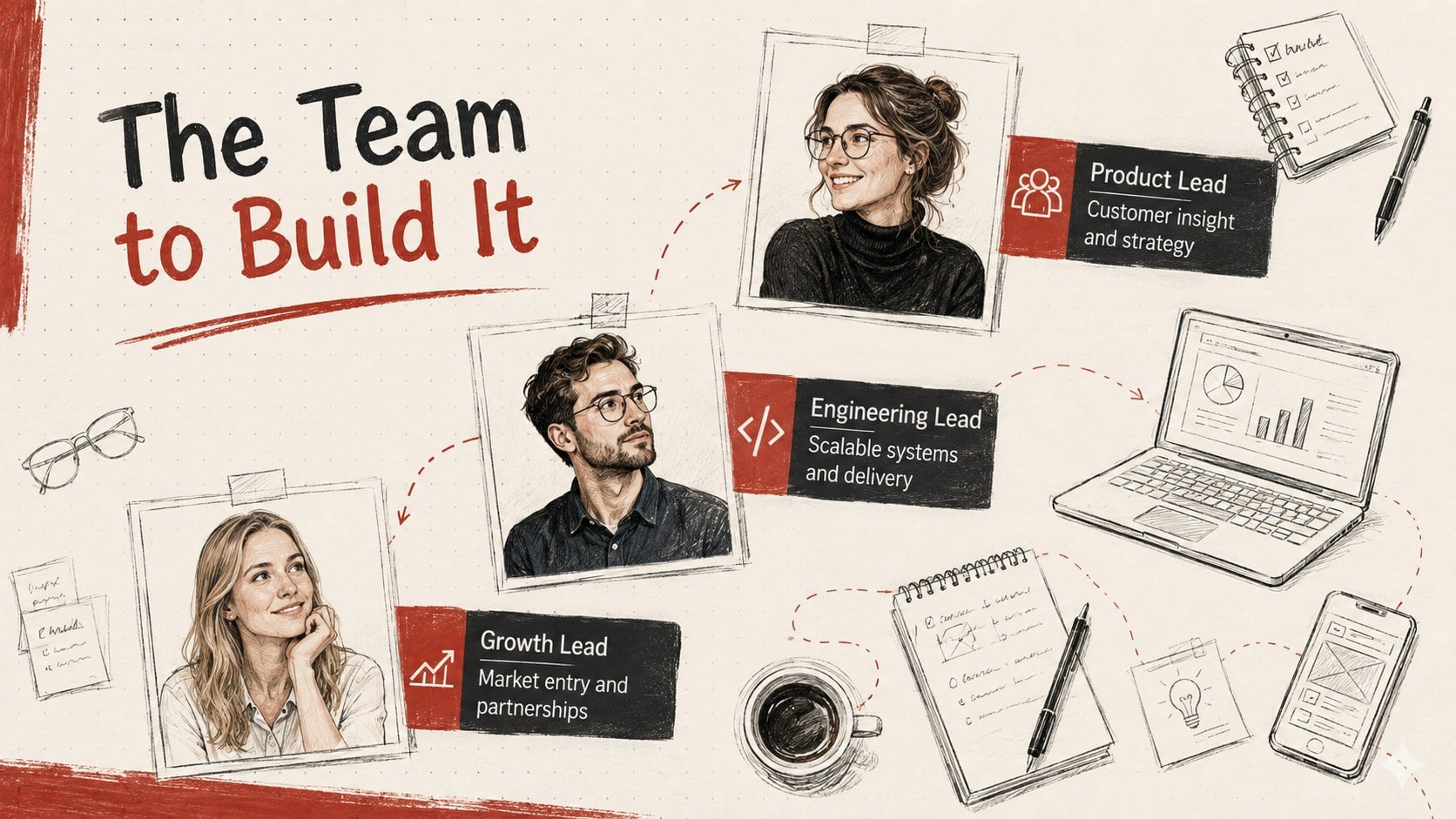 Modelo de apresentação Storyboard de Startup em Esboço Vermelho, slide 12
