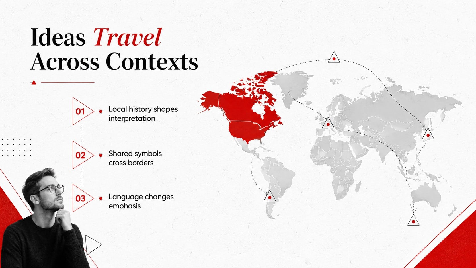 Modelo de apresentação Editorial em Triângulo Vermelho, slide 13