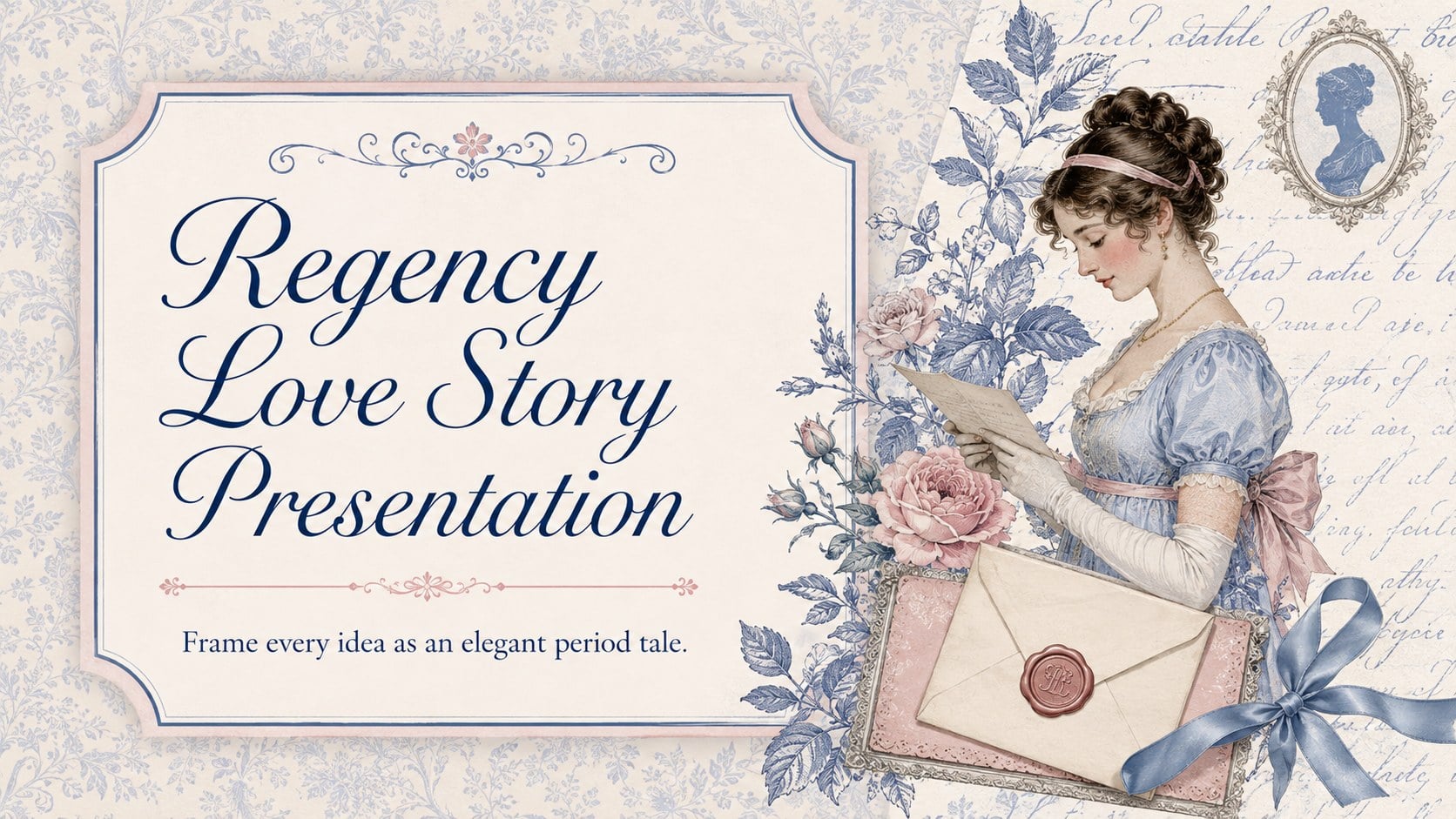 Modelo de apresentação História de Amor na Era Regencial, slide 1