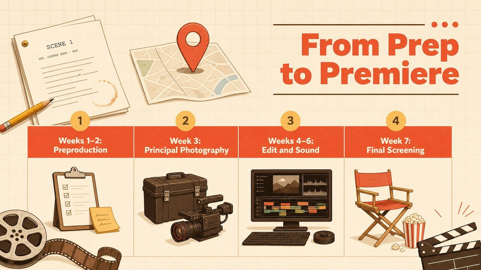 Retro Cinema Storyboard Slides presentation template, slide 12
