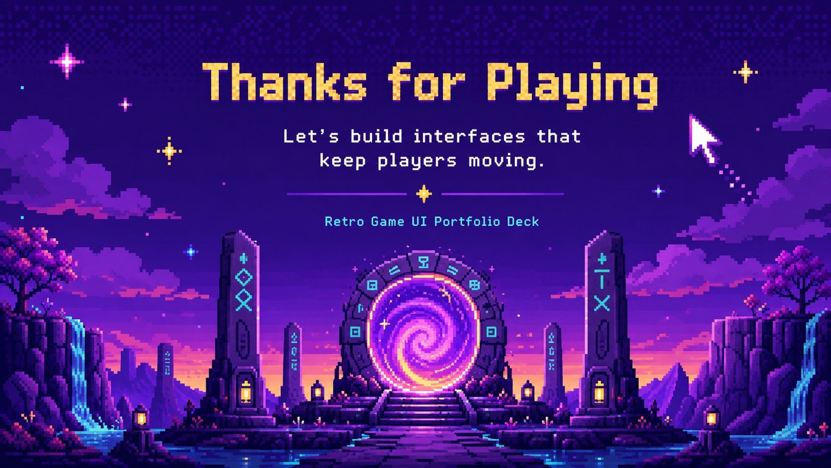 Retro Game UI Portfolio Deck presentation template, slide 15