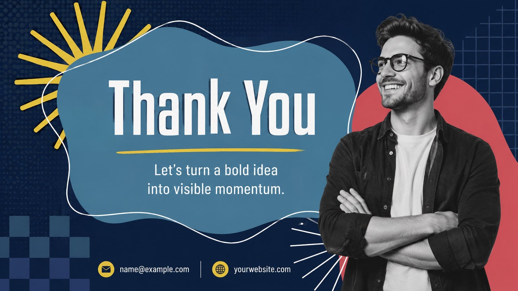Retro Geometric Startup Story Slides presentation template, slide 16