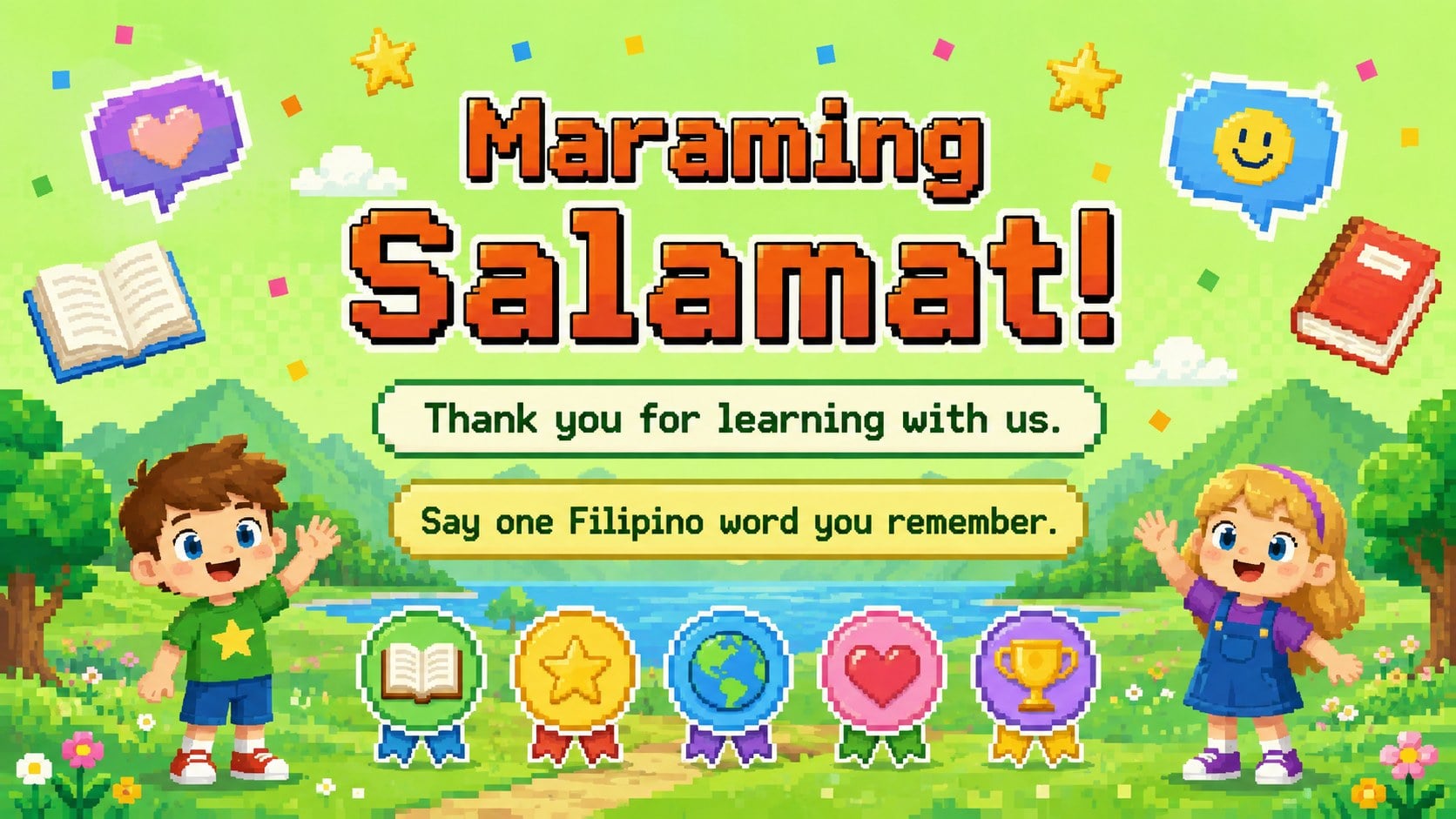 Retro Pixel Filipino Language Adventure presentation template, slide 15