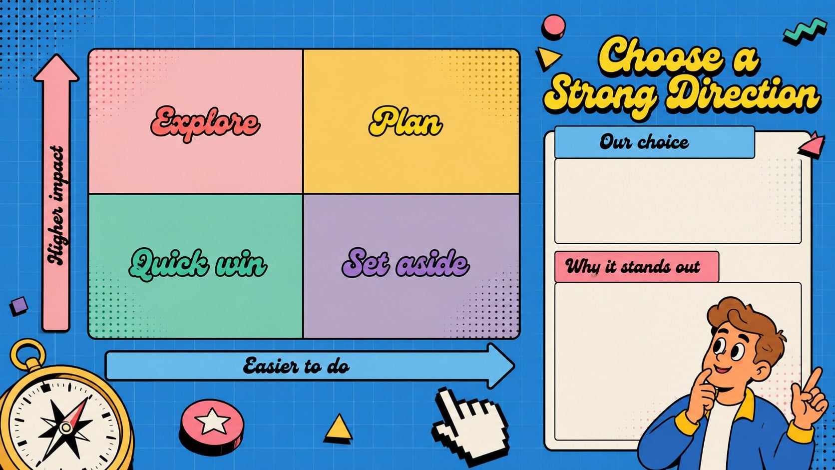 Modelo de apresentação Deck de Ideação Retrô Pop, slide 9