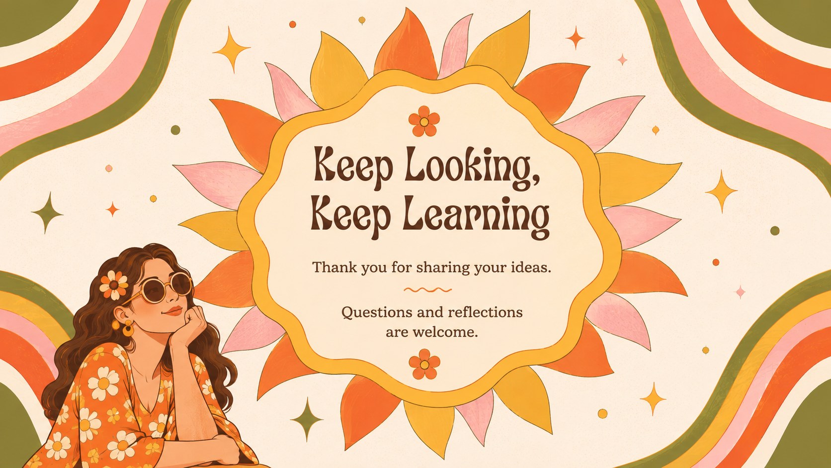 Retro Psychedelic Classroom Theme presentation template, slide 15