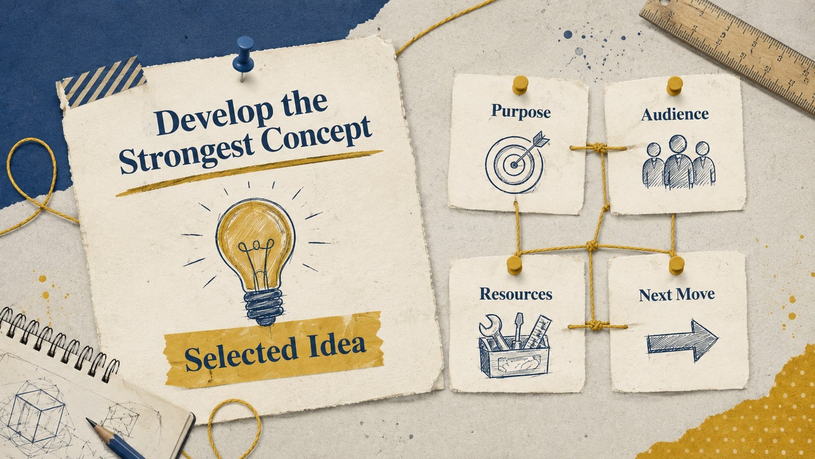 Retro Scrapbook Idea Mapping Deck presentation template, slide 10