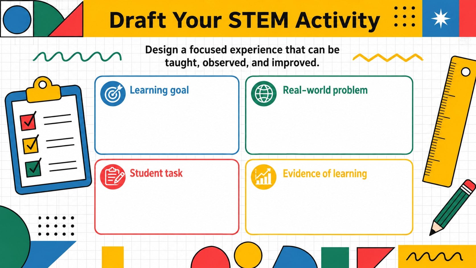 Retro STEM Teacher Training Deck presentation template, slide 13