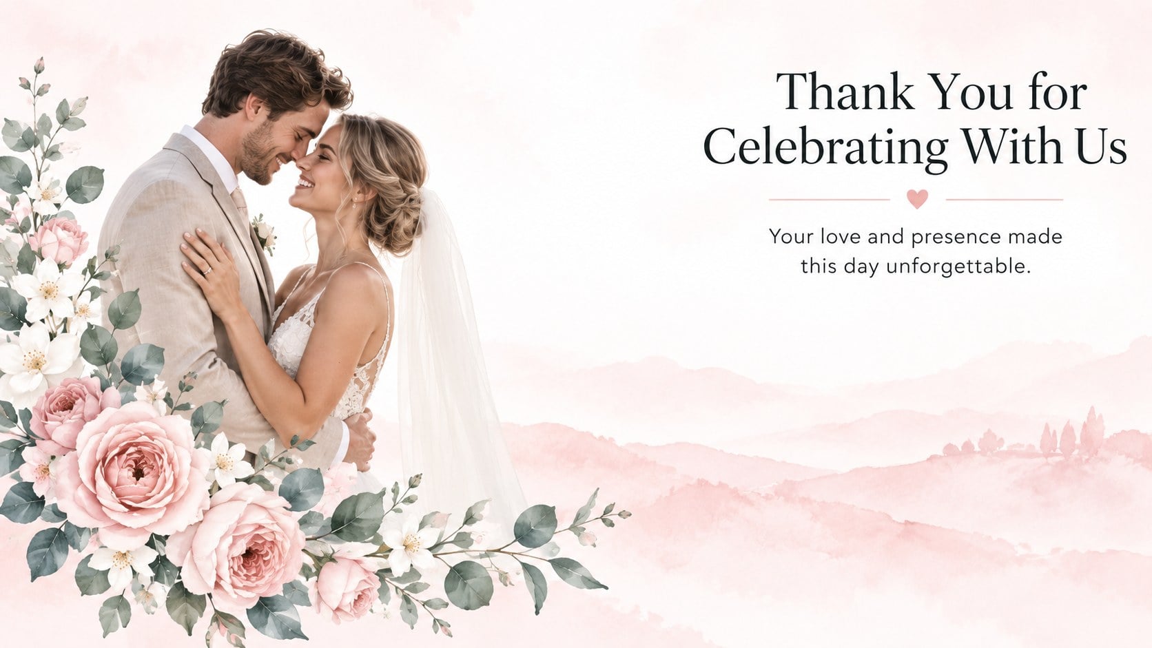 Modelo de apresentação Tema Nupcial em Aquarela Romântica, slide 15