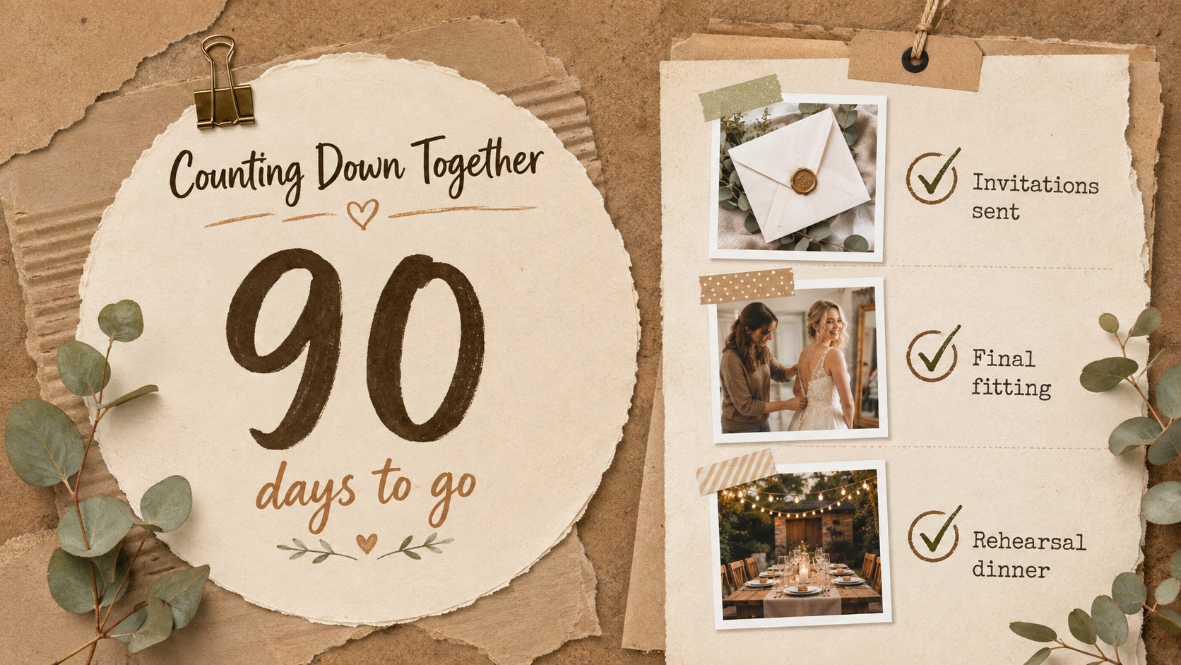 Rustic Engagement Memory Scrapbook Deck presentation template, slide 11