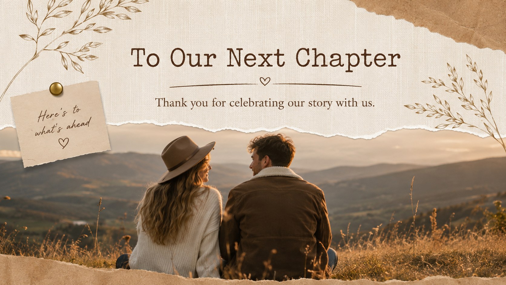 Rustic Engagement Memory Scrapbook Deck presentation template, slide 15