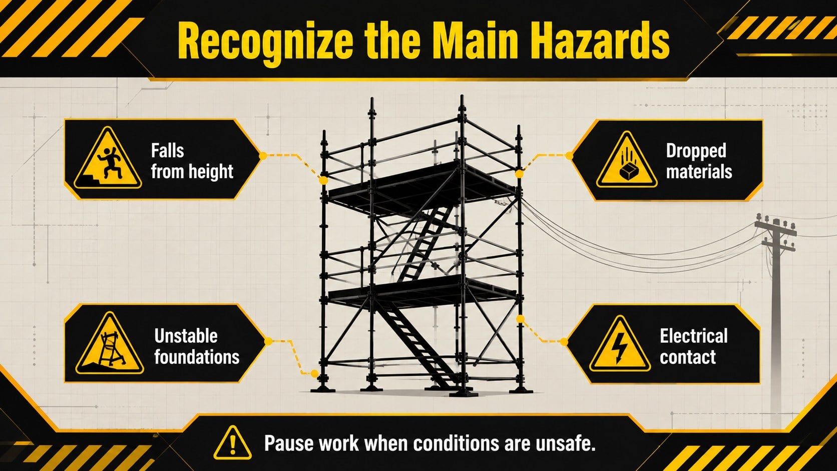 Scaffold Worksite Safety Training presentation template, slide 3