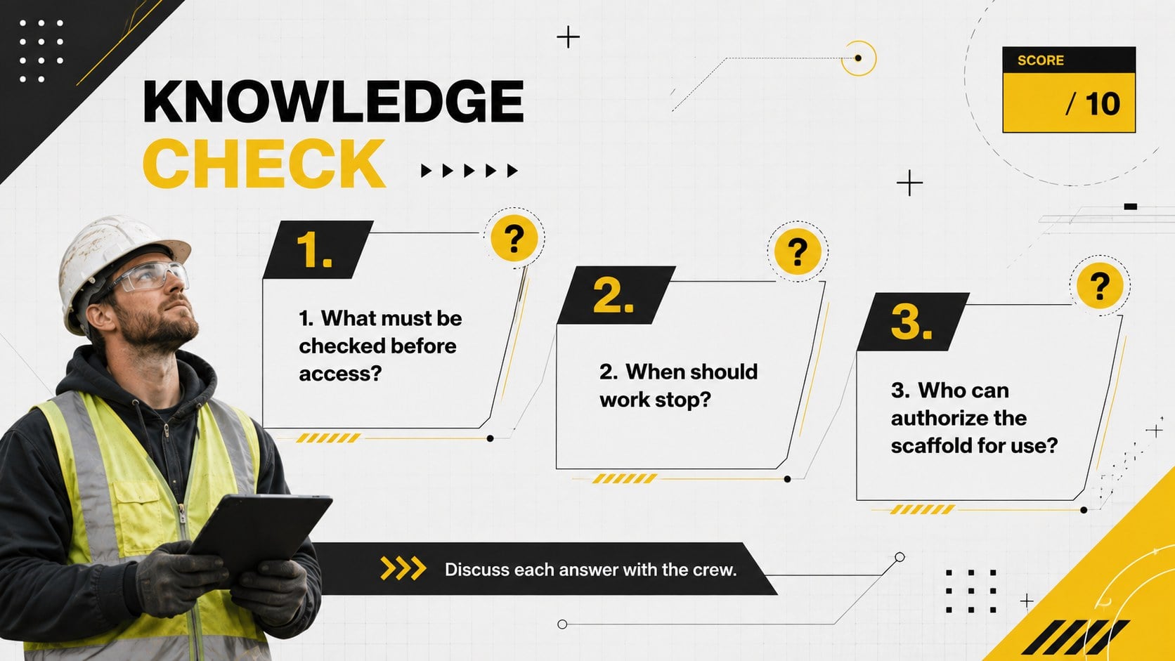 Scaffold Worksite Safety Training presentation template, slide 14