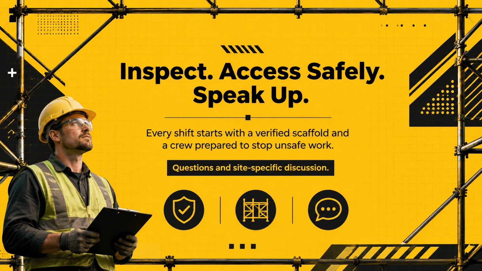 Scaffold Worksite Safety Training presentation template, slide 15