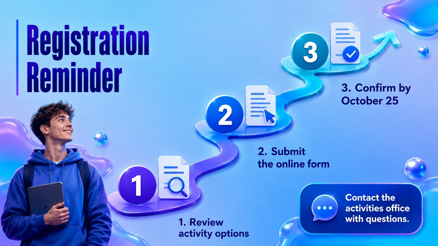 School Calendar Bulletin Presentation presentation template, slide 11