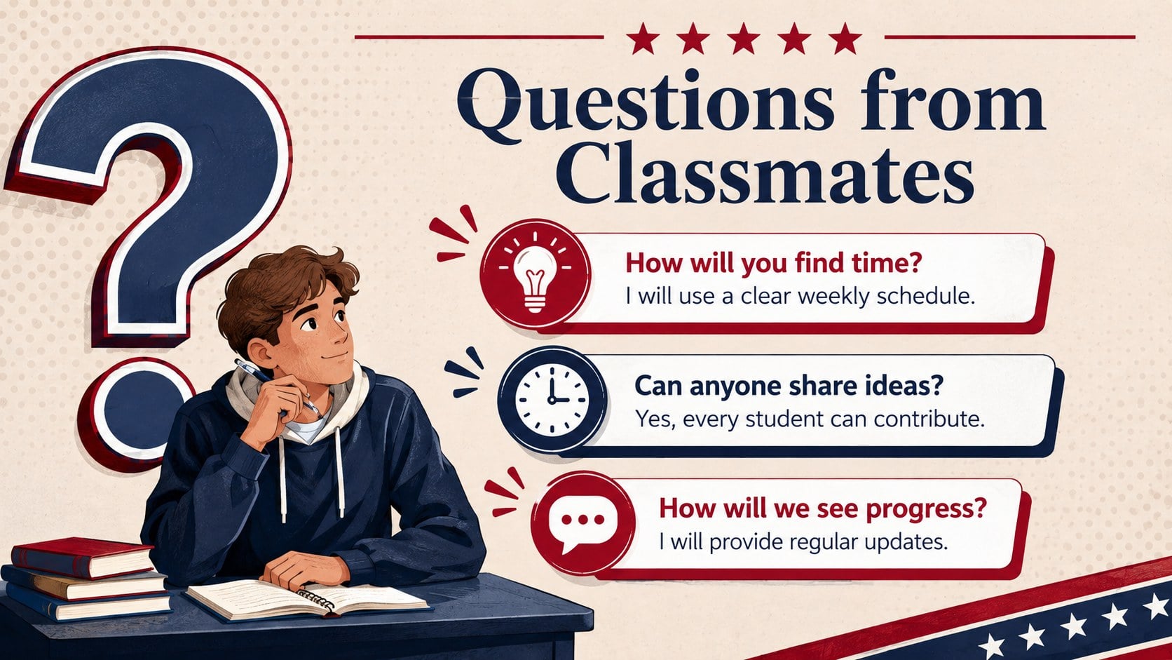 School Council Campaign Presentation presentation template, slide 13