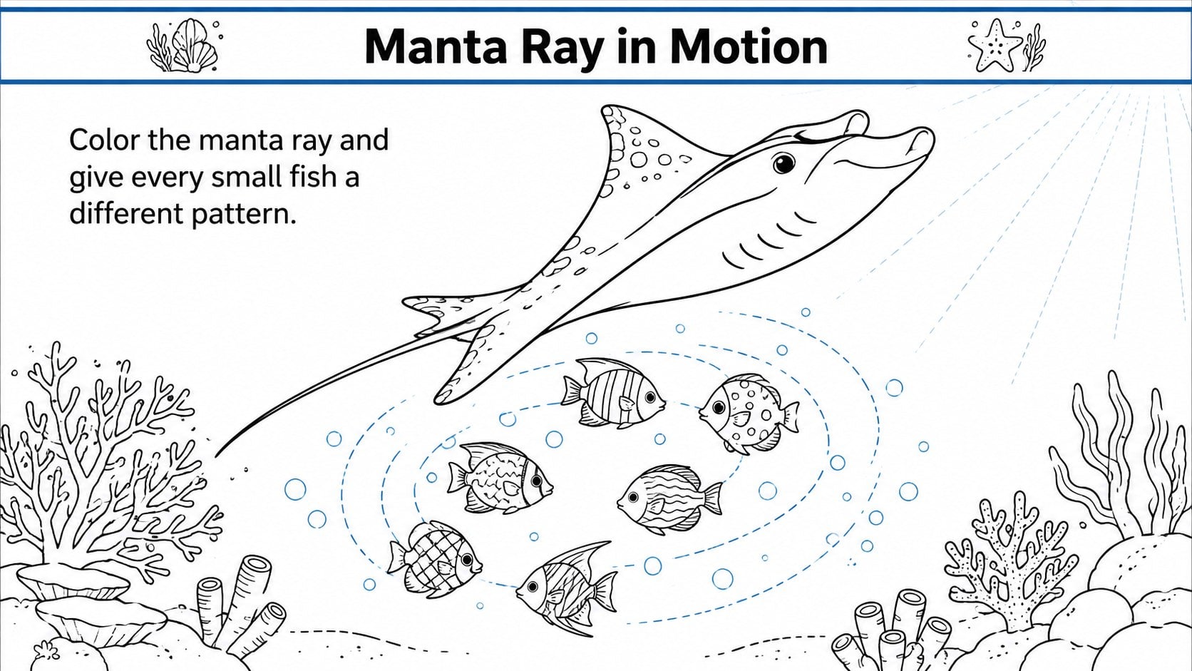 Modelo de apresentação Atividades de Colorir Criaturas Marinhas, slide 10