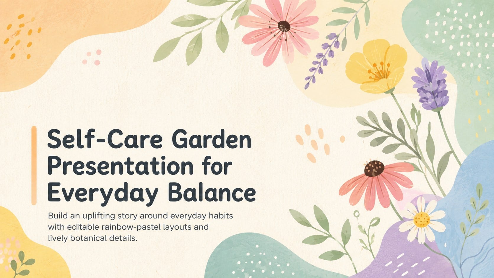 Self-Care Garden Presentation for Everyday Balance presentation template, slide 1