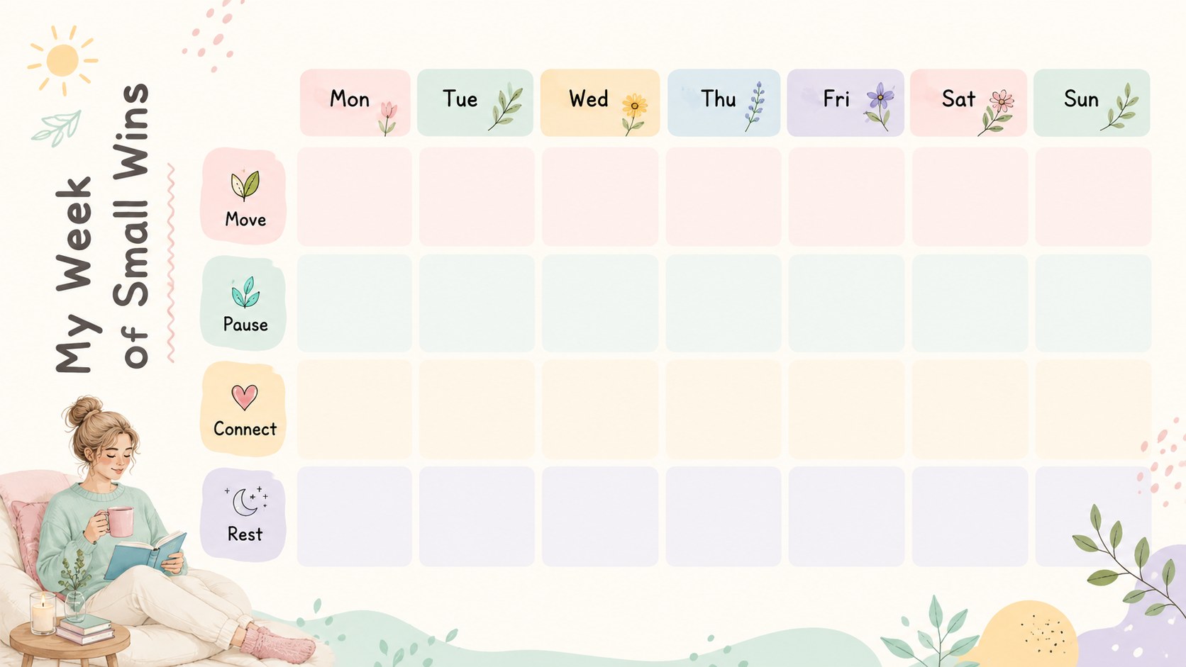Self-Care Garden Presentation for Everyday Balance presentation template, slide 11