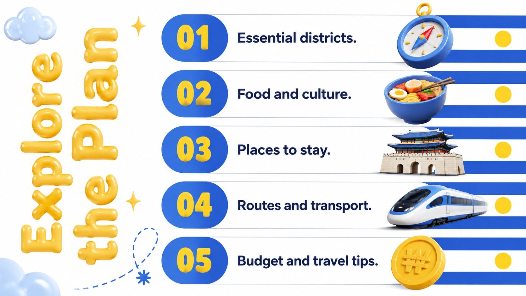 Seoul City Break Slides with Playful Y2K Style presentation template, slide 13