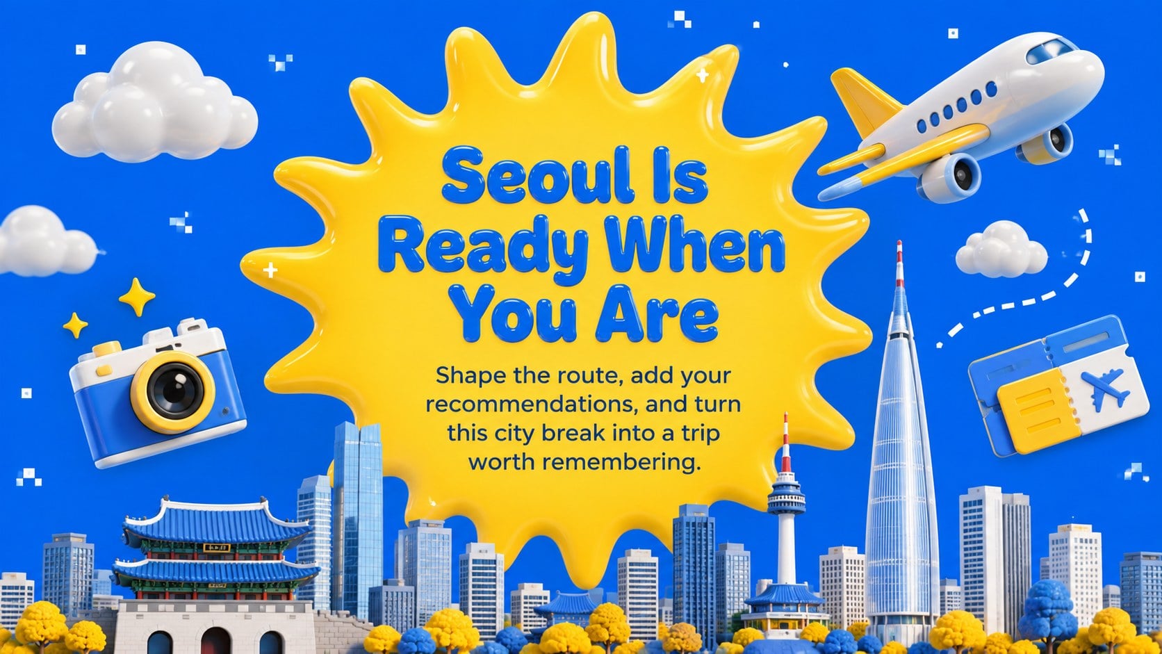 Seoul City Break Slides with Playful Y2K Style presentation template, slide 15