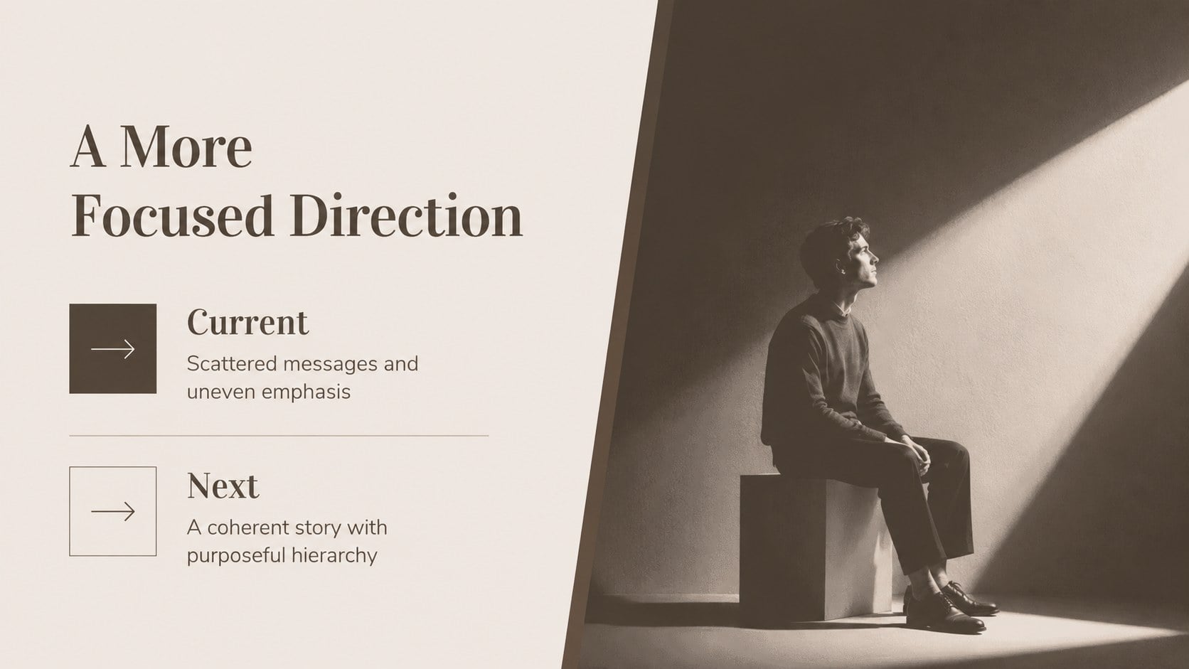 Sepia Shadow Editorial Presentation presentation template, slide 11