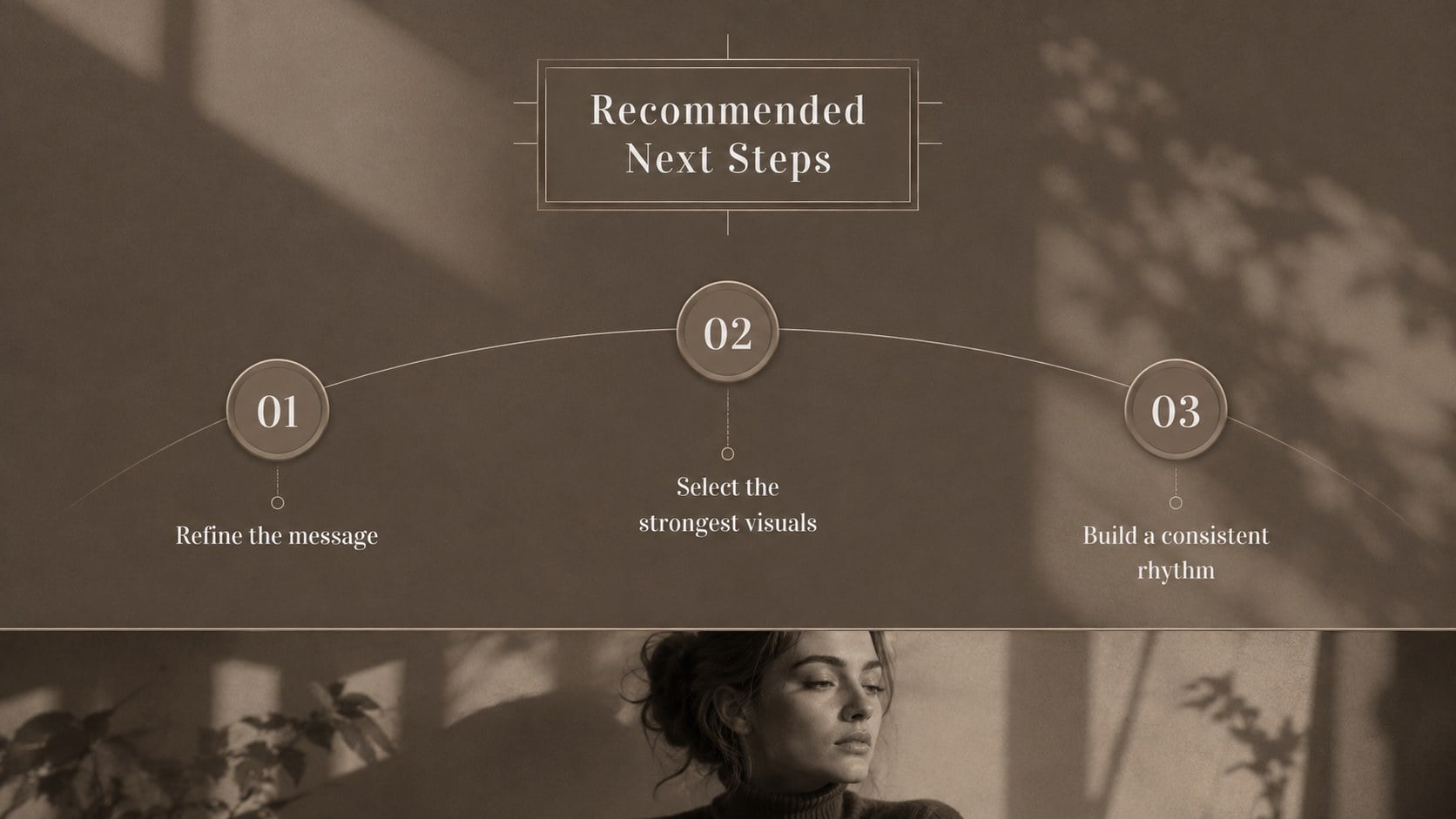 Sepia Shadow Editorial Presentation presentation template, slide 12
