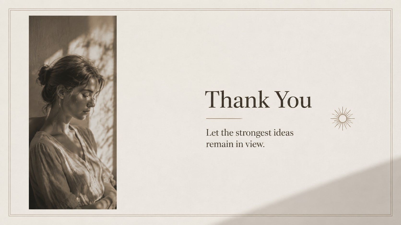 Sepia Shadow Editorial Presentation presentation template, slide 15