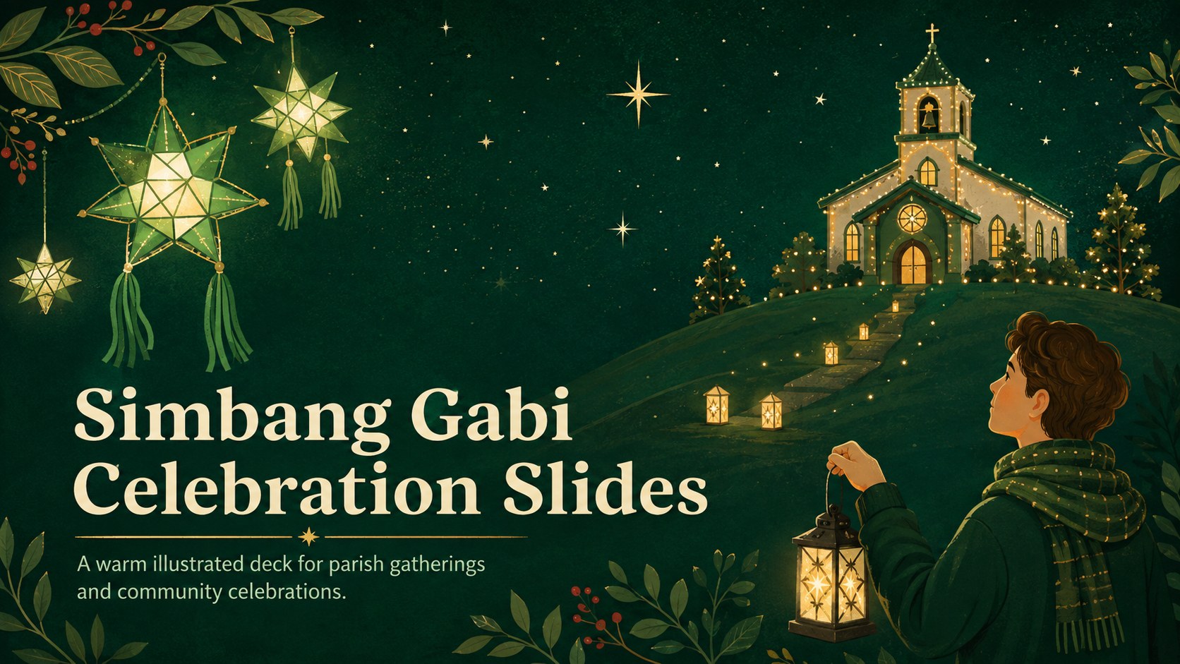 Modelo de apresentação Simbang Gabi – Celebração Ilustrada, slide 1
