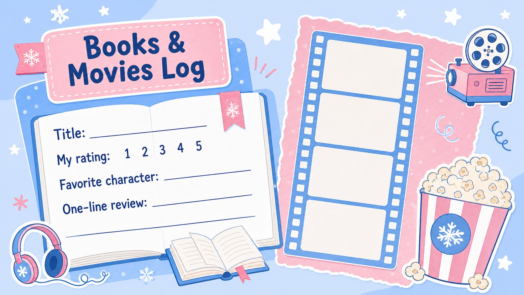 Snowy Holiday Memory Journal Deck presentation template, slide 8