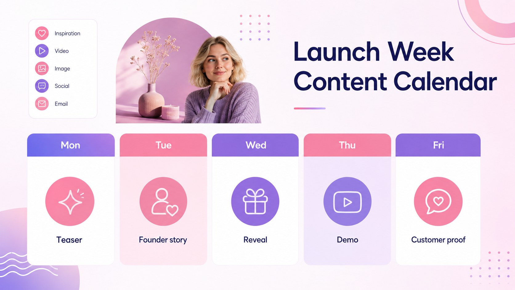 Social Launch Content Strategy Deck presentation template, slide 11