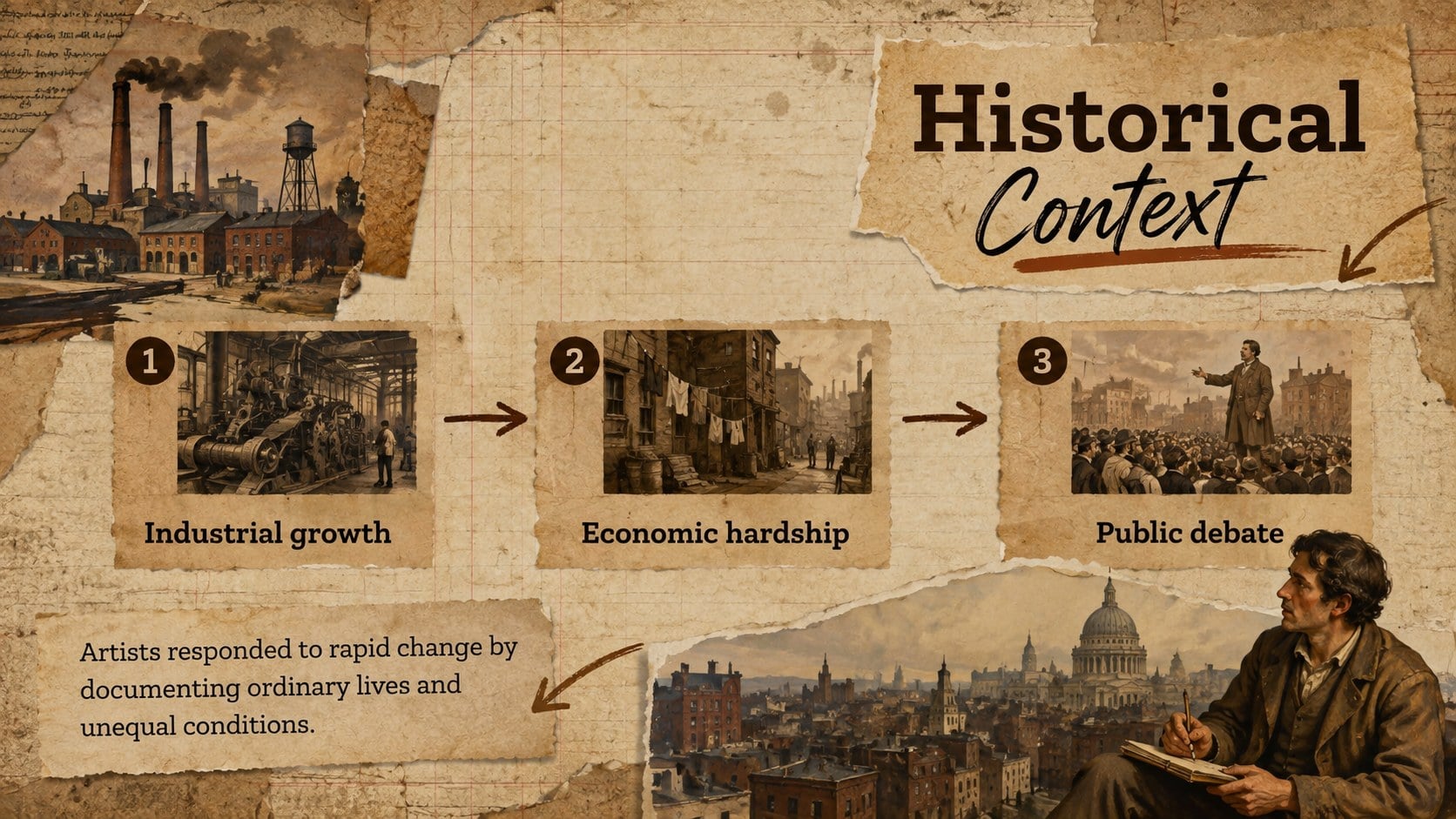 Social Realism Collage Classroom Deck presentation template, slide 4