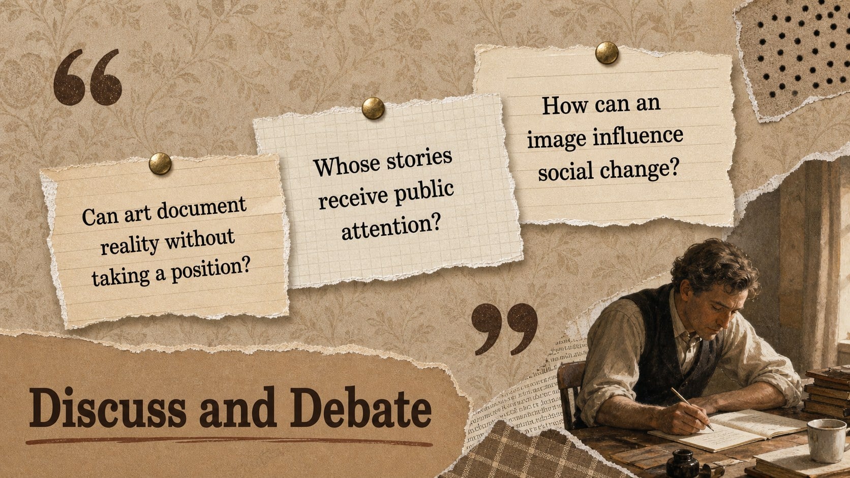 Social Realism Collage Classroom Deck presentation template, slide 11