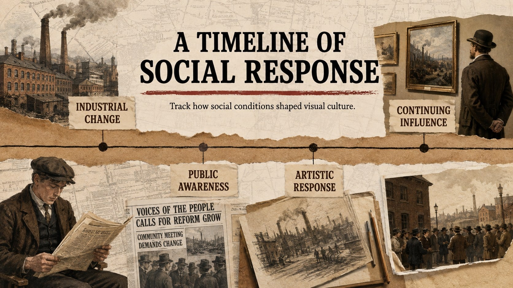 Social Realism Collage Classroom Deck presentation template, slide 13