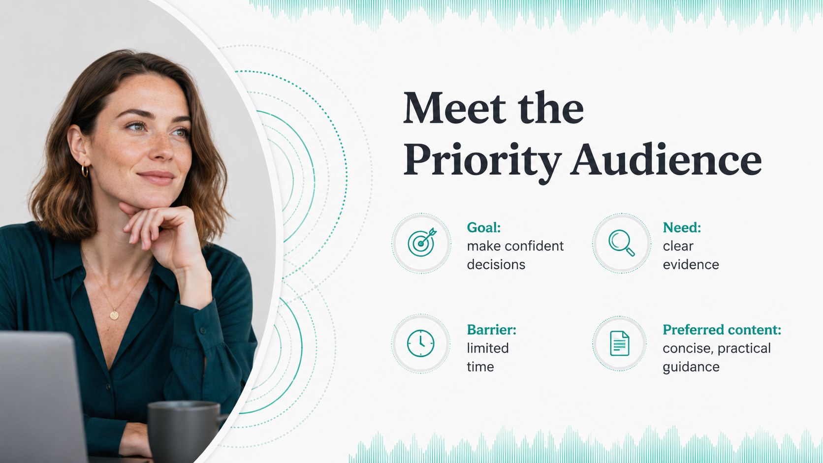Soundwave Marketing Strategy Deck in Teal and Grey presentation template, slide 5