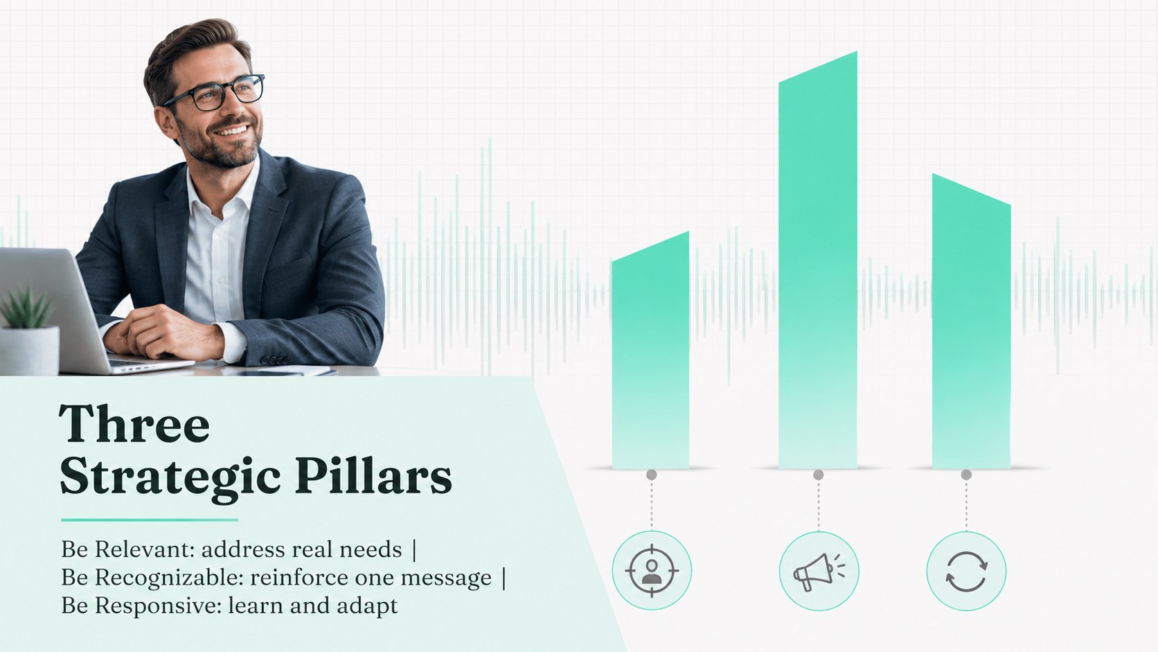 Soundwave Marketing Strategy Deck in Teal and Grey presentation template, slide 6