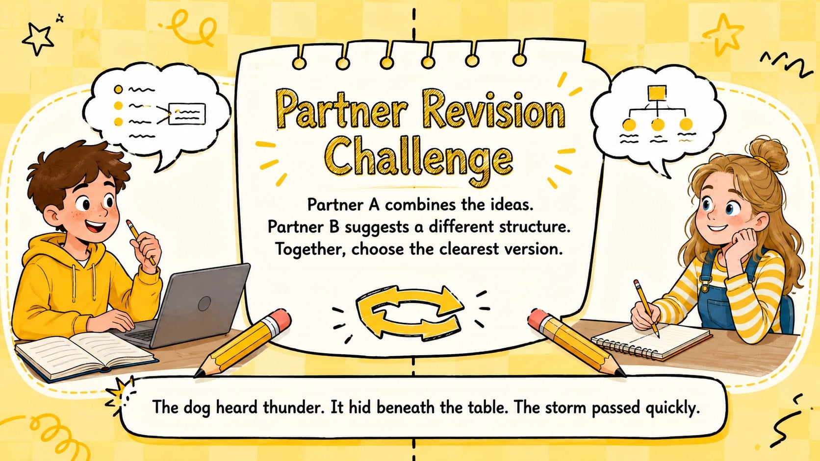 Stronger Sentences Writing Workshop for Grades 6-8 presentation template, slide 13