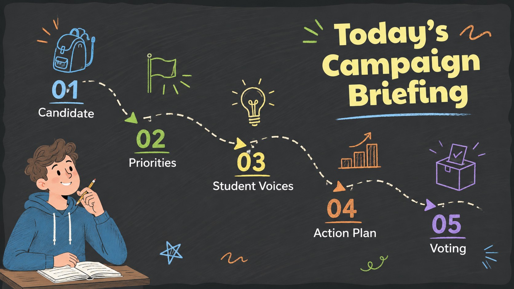 Student Election Campaign Deck presentation template, slide 13