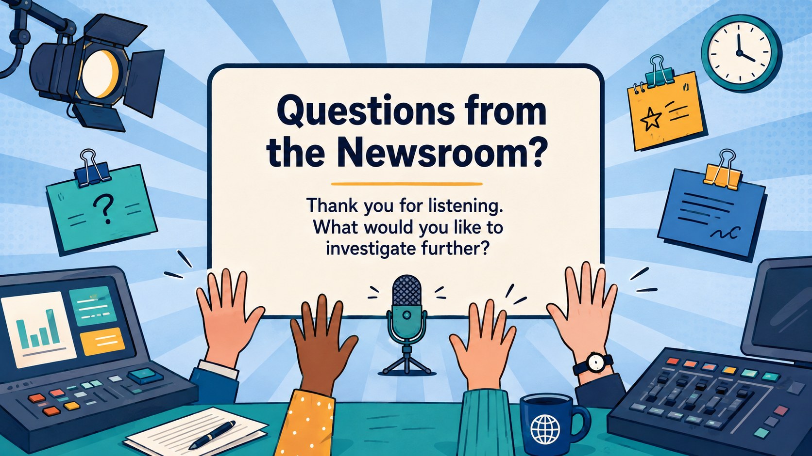 Student Newsroom Report Deck presentation template, slide 15