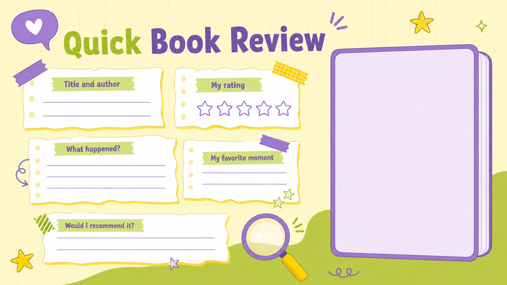 Summer Book Adventure Tracker Deck presentation template, slide 5