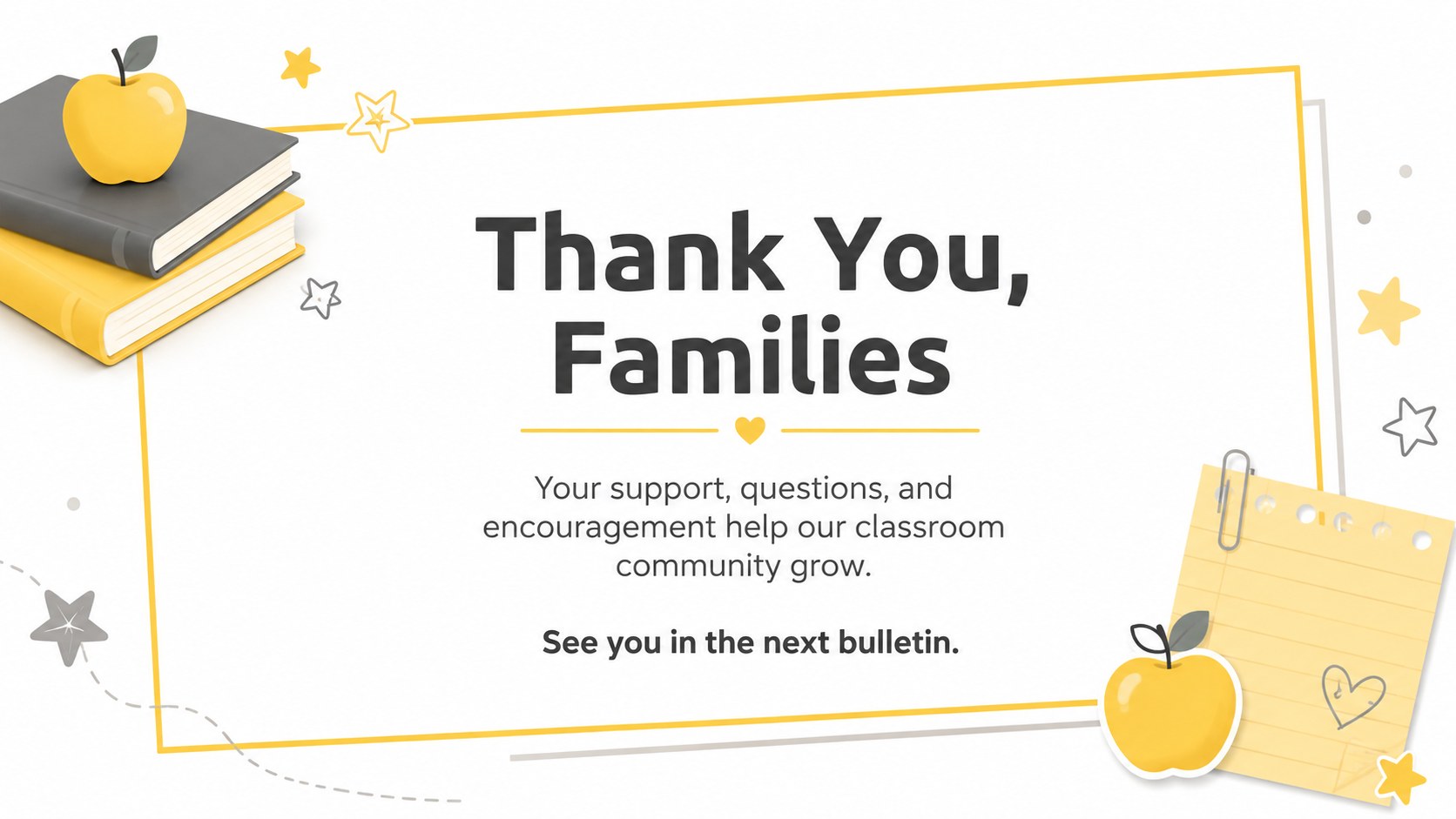 Sunny Classroom Bulletin Slides presentation template, slide 16
