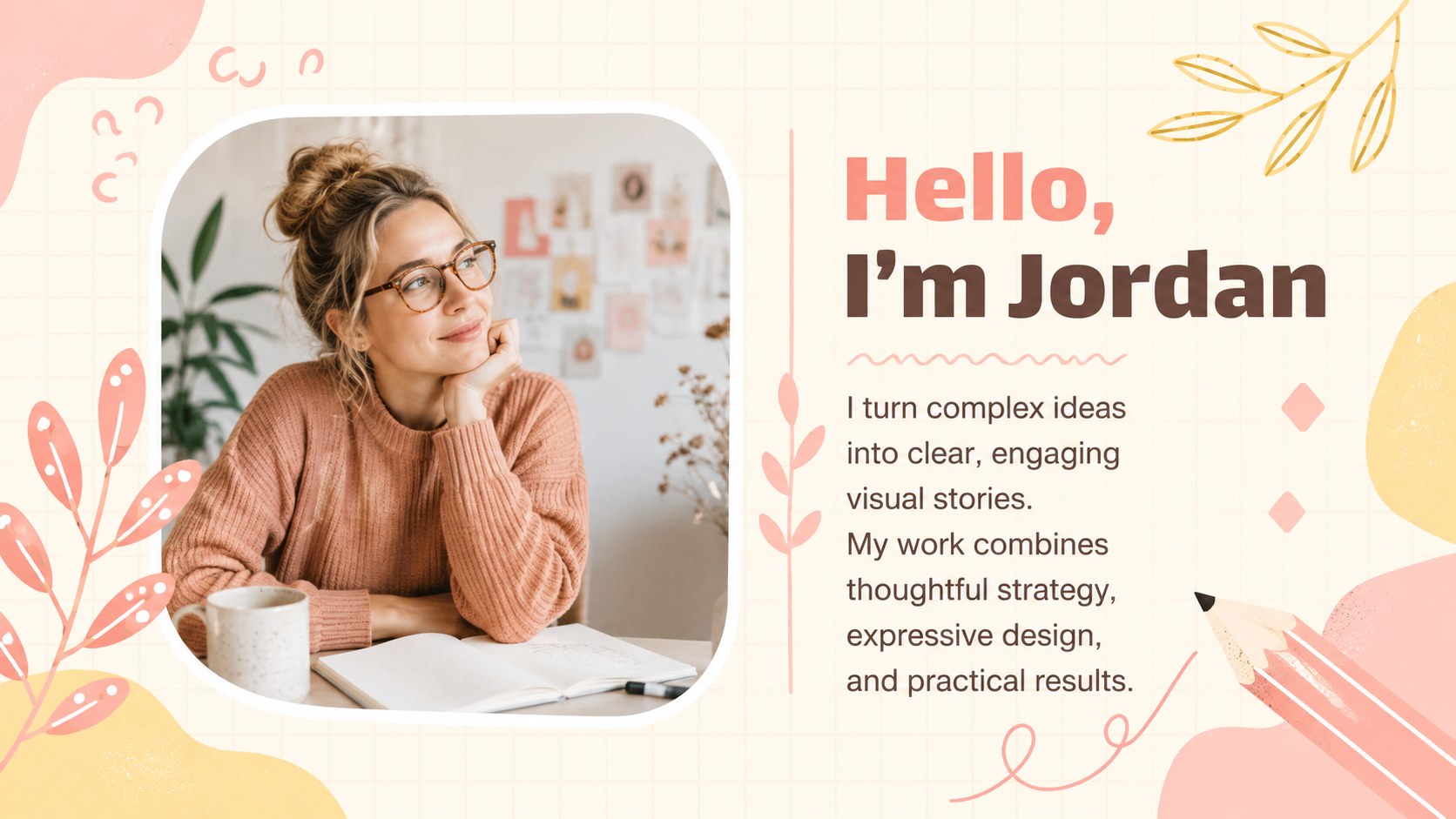 Sunny Pastel Creative Portfolio Deck presentation template, slide 2