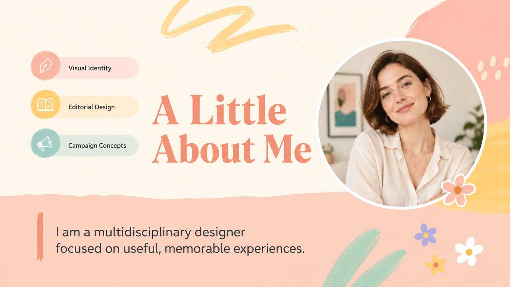 Sunny Pastel Creative Portfolio Deck presentation template, slide 4
