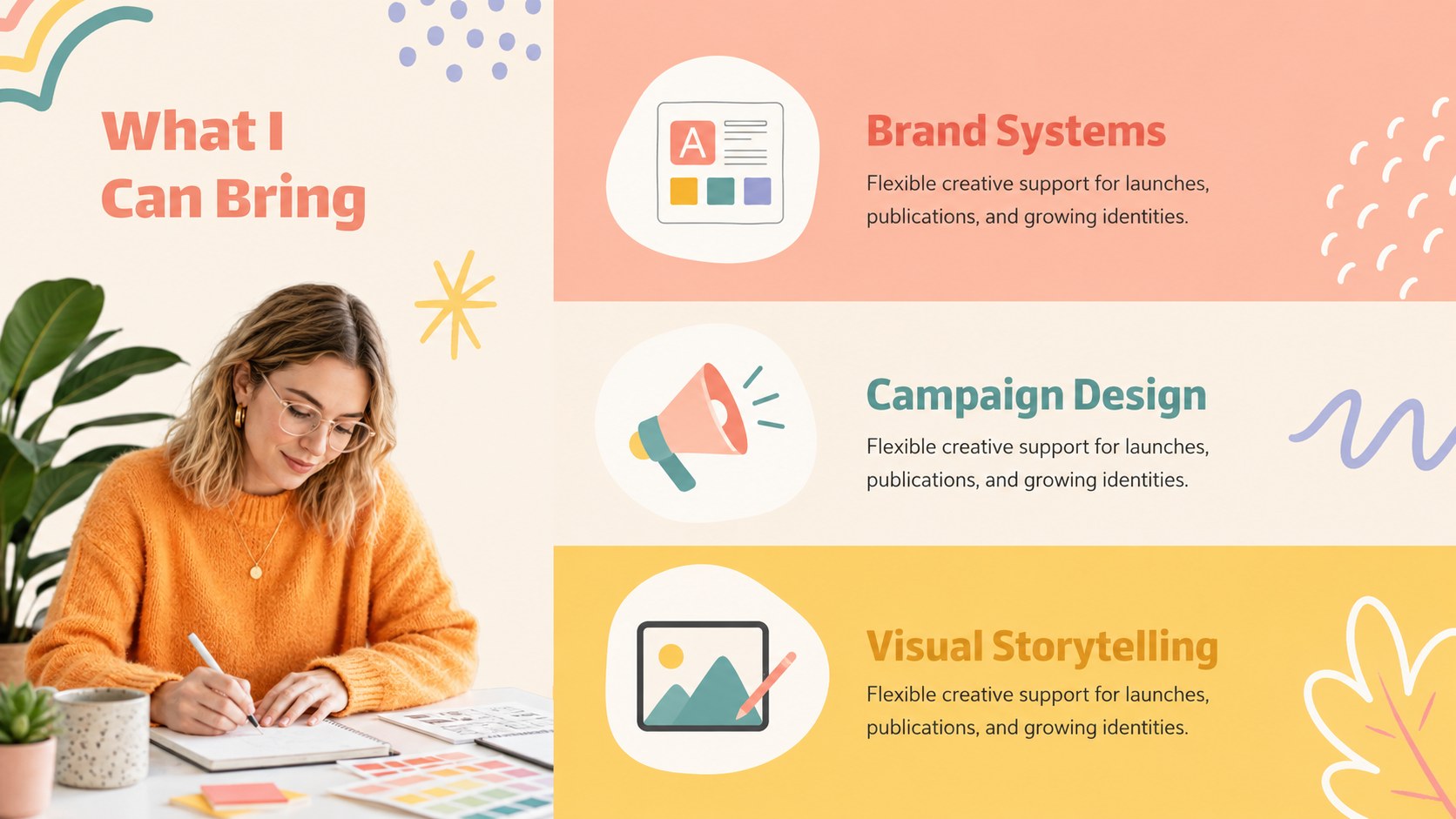 Sunny Pastel Creative Portfolio Deck presentation template, slide 10