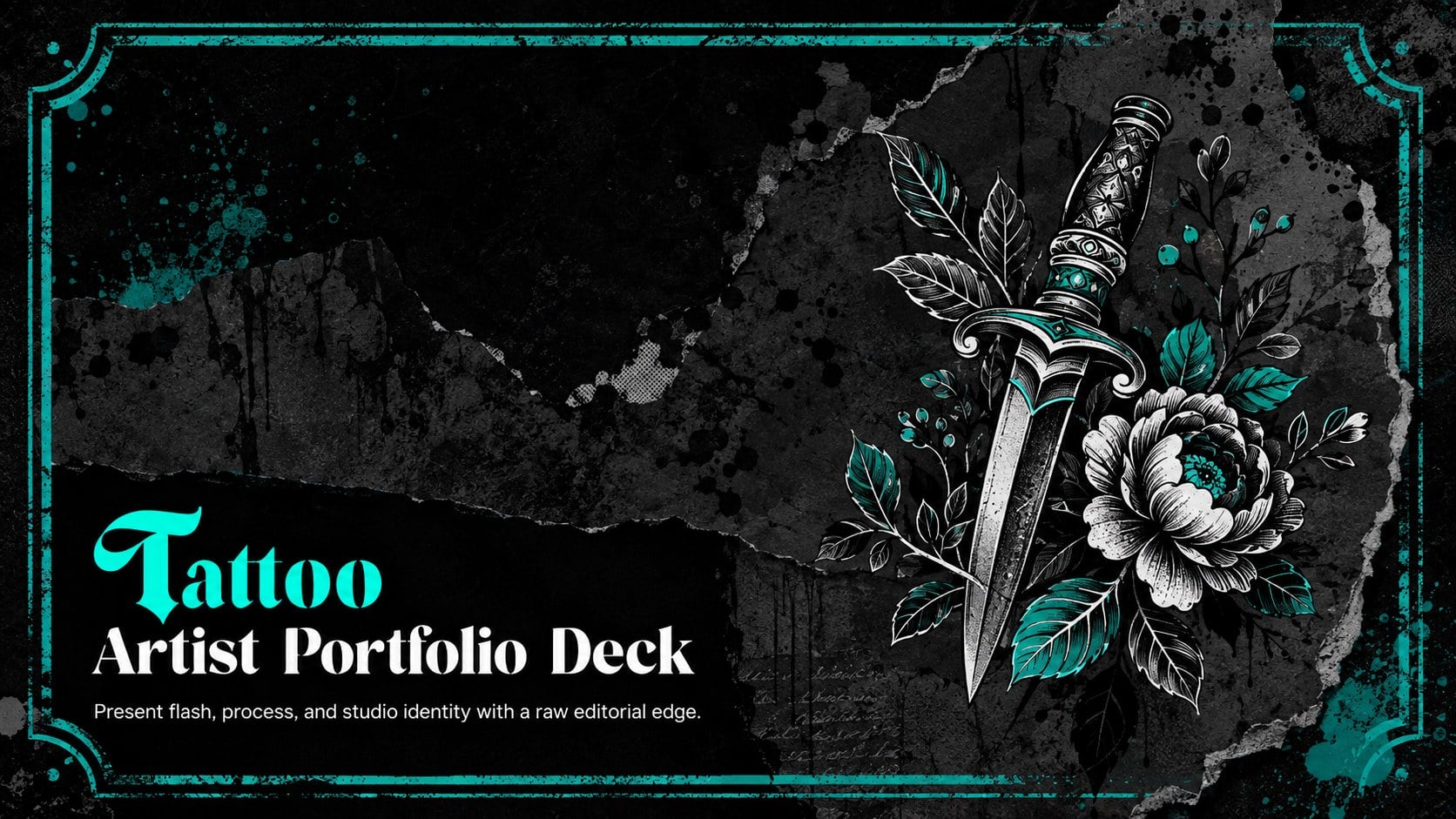 Modelo de apresentação Portfólio de Tatuador, slide 1