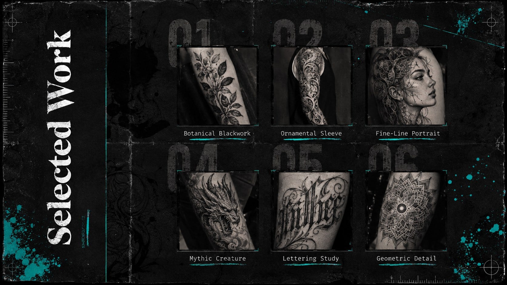 Modelo de apresentação Portfólio de Tatuador, slide 4