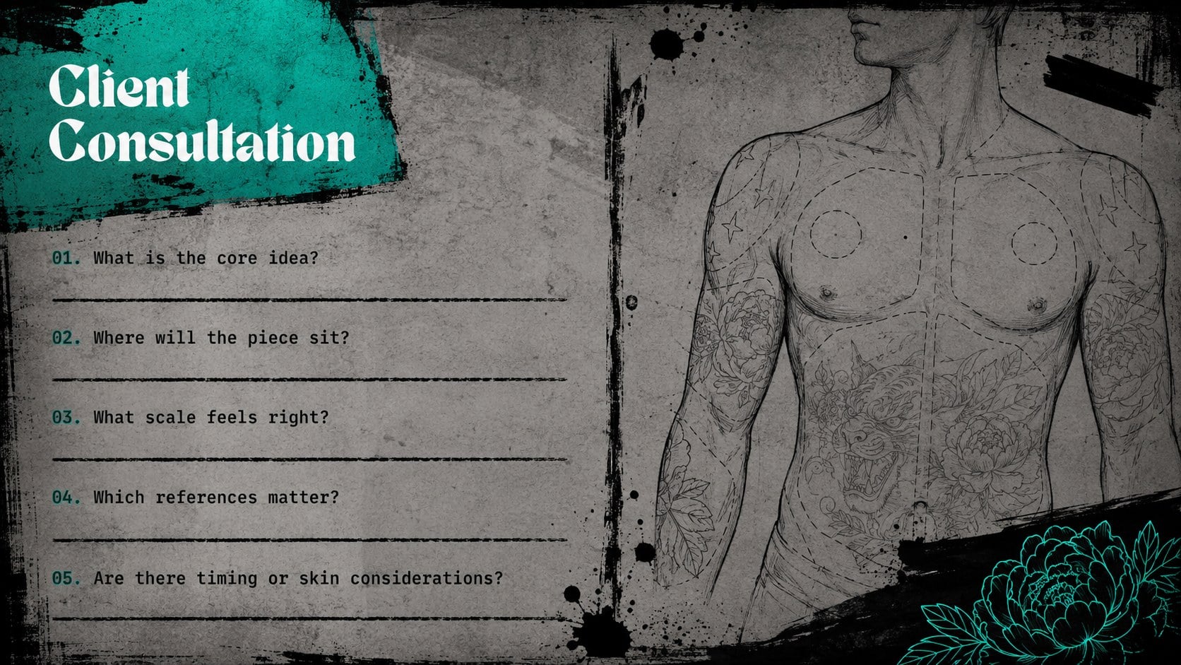 Modelo de apresentação Portfólio de Tatuador, slide 9