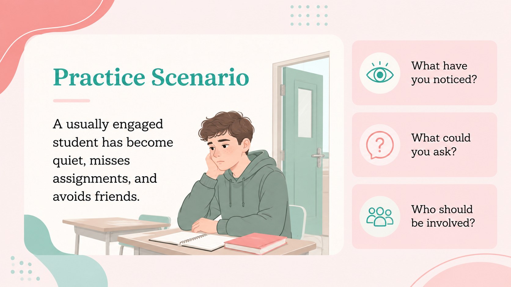 Teen Mental Health Response Training Theme presentation template, slide 11