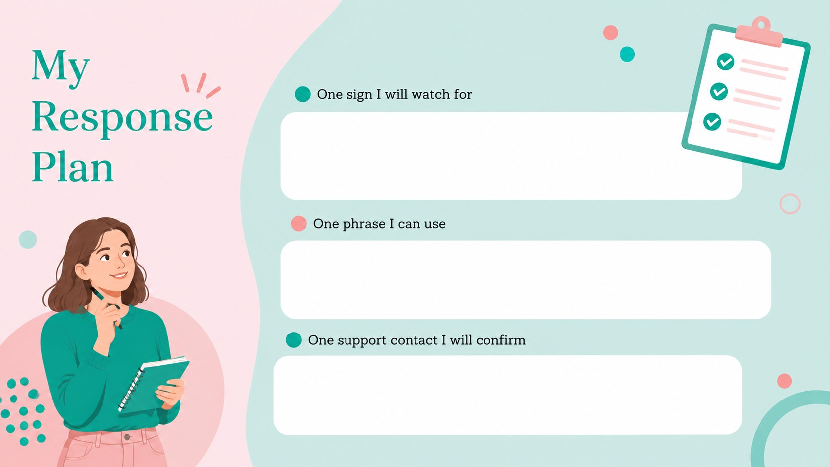 Teen Mental Health Response Training Theme presentation template, slide 12